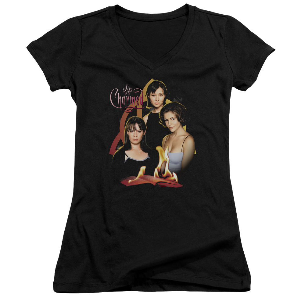 Charmed Original Three - Junior V-neck - Black