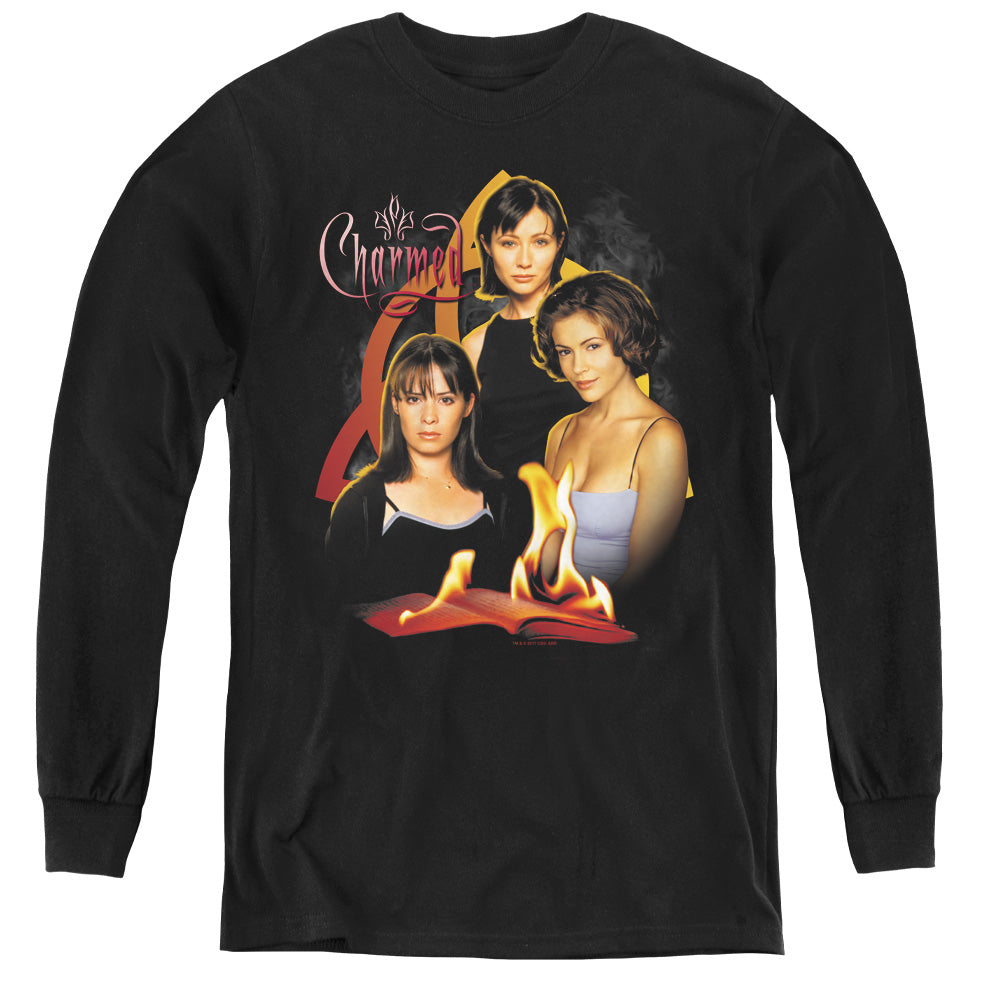 Charmed - Original Three - Youth Long Sleeve Tee - Black