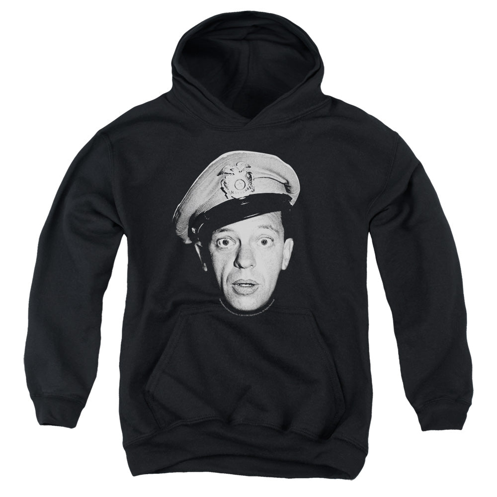 Andy Griffith - Barney Head - Youth Pull-over Hoodie - Black