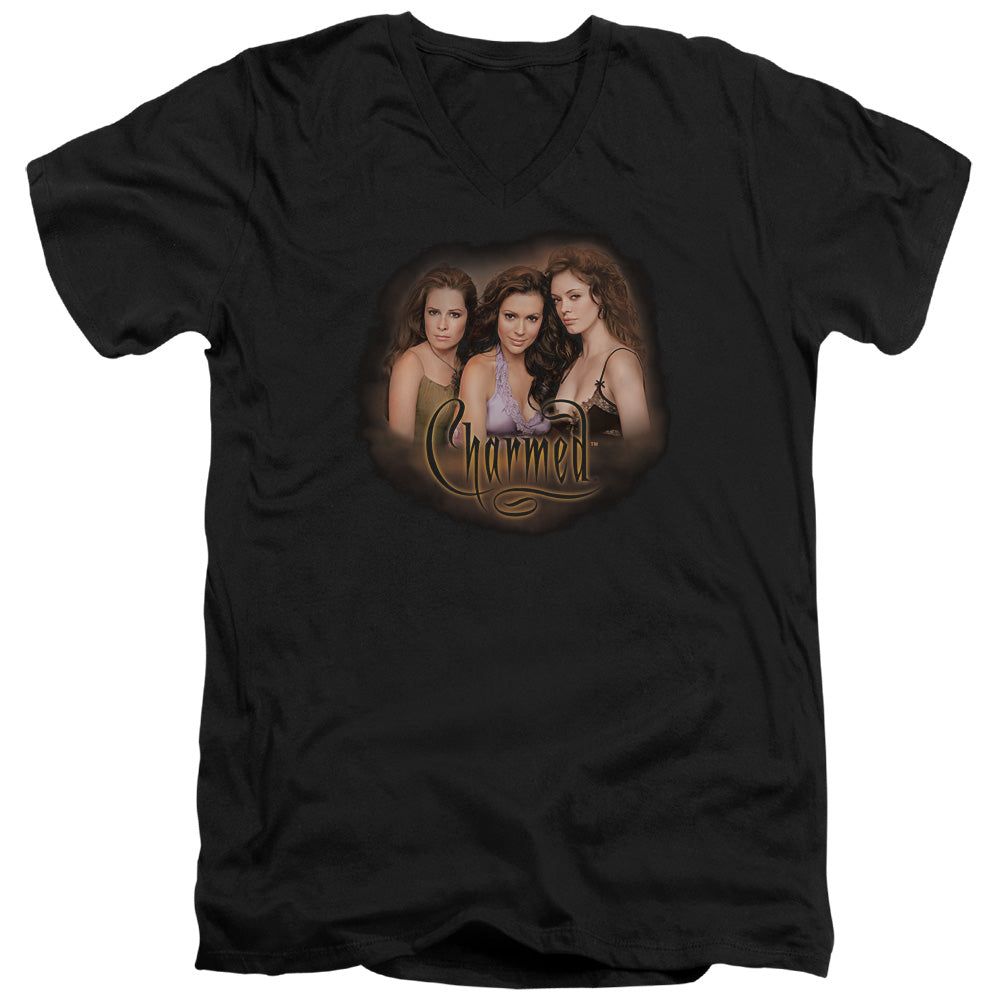 Charmed - Smokin - Short Sleeve Adult V-neck - Black T-shirt