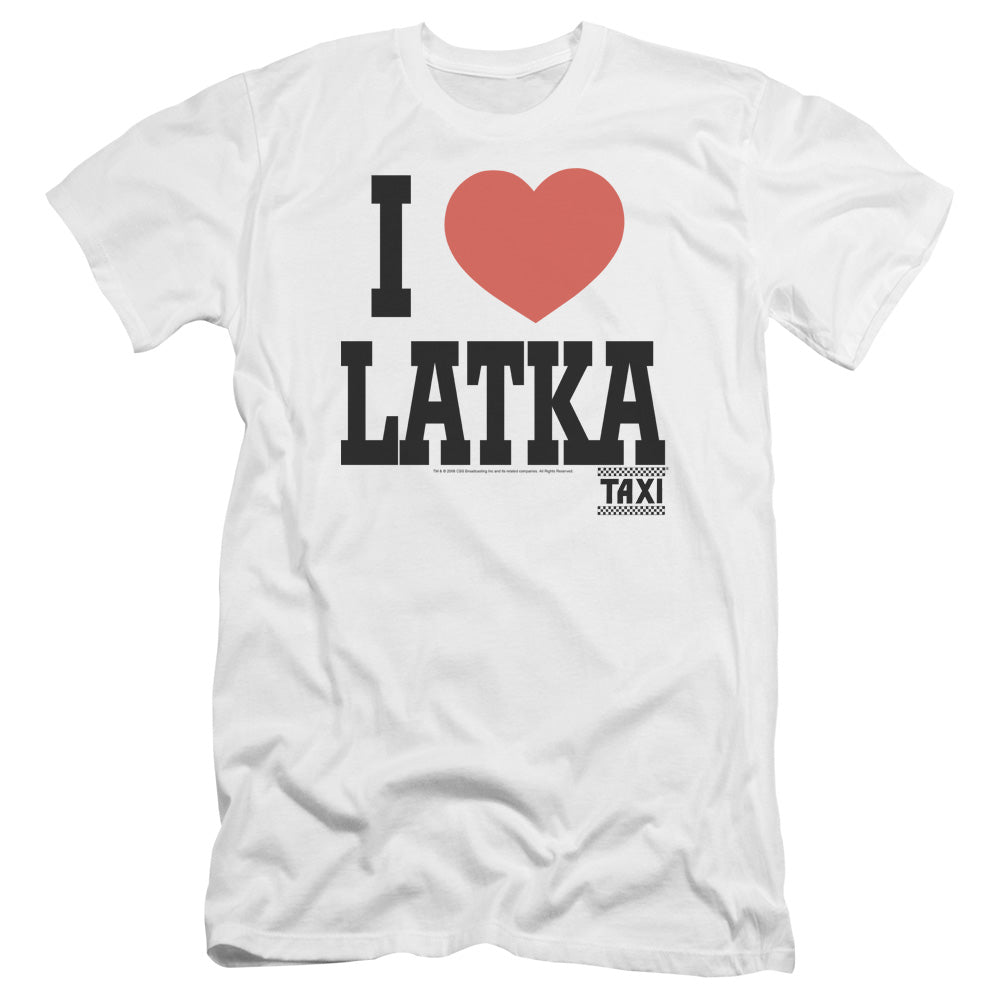 Taxi - I Heart Latka-premuim Canvas Adult Slim Fit 30/1 - White