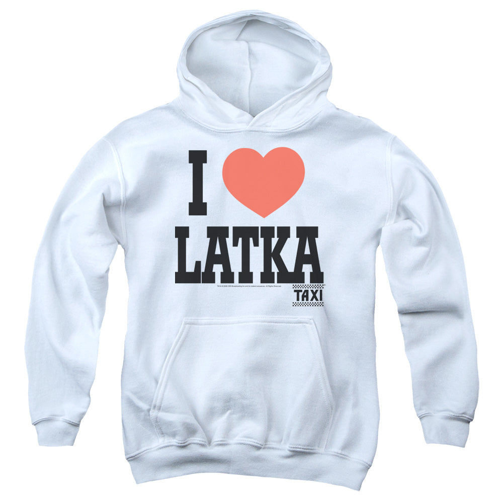 Taxi - I Heart Latka - Youth Pull-over Hoodie - White