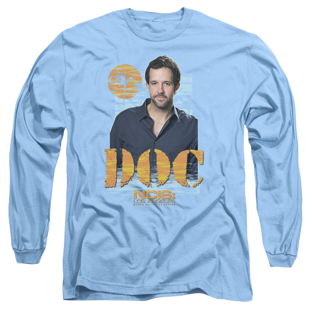 Ncis La - Doc - Long Sleeve Adult 18/1 - Carolina Blue T-shirt