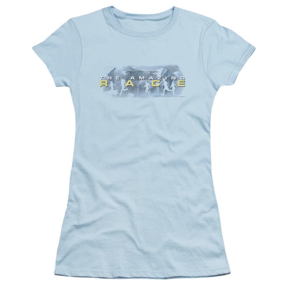 Amazing Race - In The Clouds - Short Sleeve Junior Sheer - Light Blue T-shirt