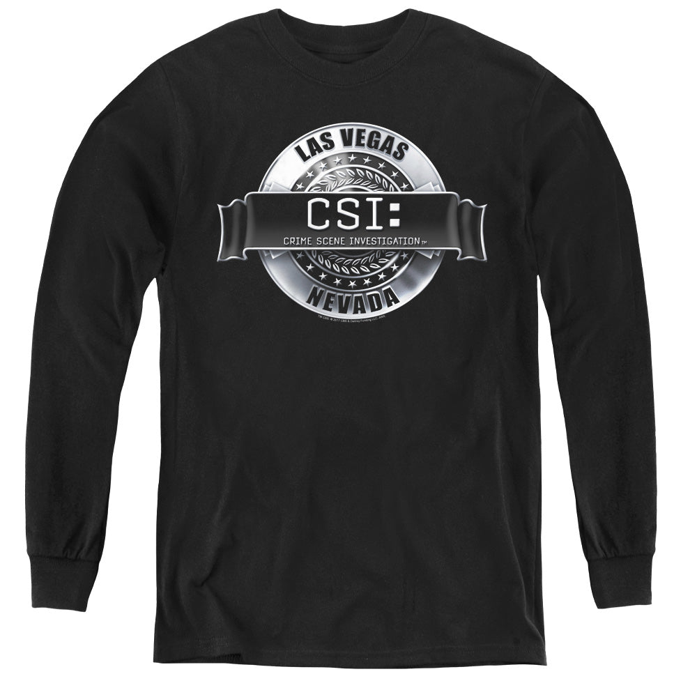 Csi - Rendered Logo - Youth Long Sleeve Tee - Black