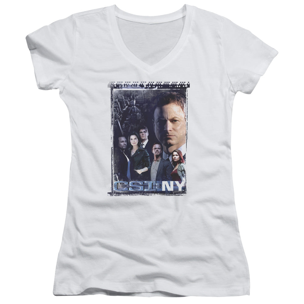 Csi Ny - Watchful Eye - Junior V-neck - White