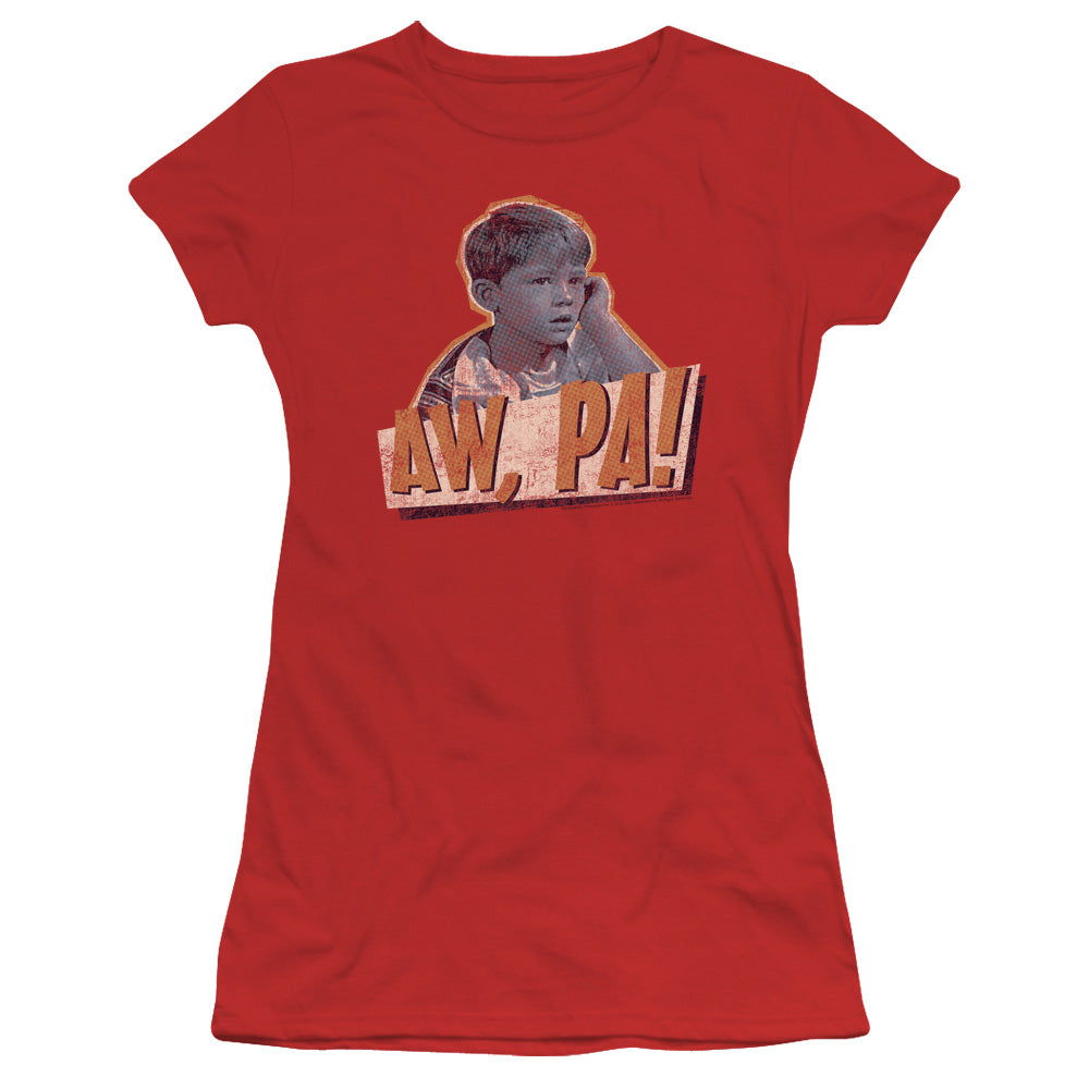 Andy Griffith - Aw Pa - Short Sleeve Junior Sheer - Red T-shirt