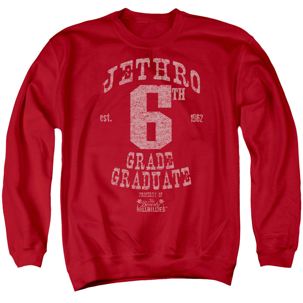 Beverly Hillbillies - Mr 6th Grade Grad - Adult Crewneck Sweatshirt - Red