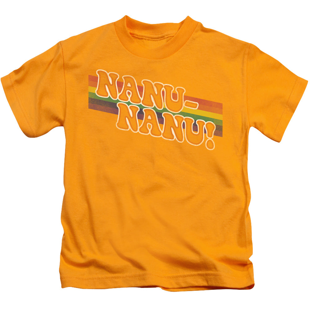 Mork & Mindy - Nanu Rainbow - Short Sleeve Juvenile 18/1 - Gold T-shirt
