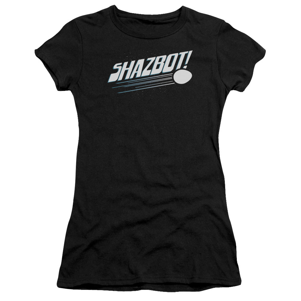 Mork & Mindy - Shazbot Egg - Short Sleeve Junior Sheer - Black T-shirt