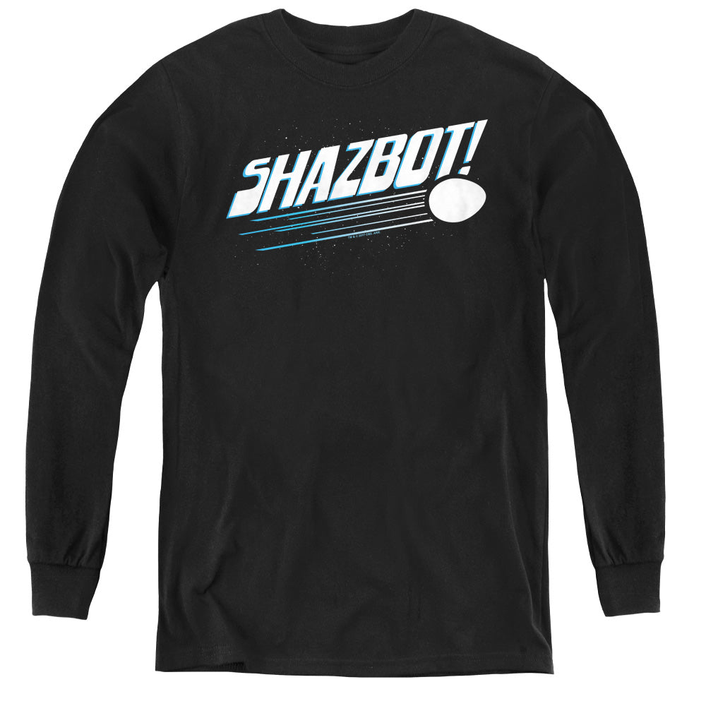 Mork & Mindy - Shazbot Egg - Youth Long Sleeve Tee - Black