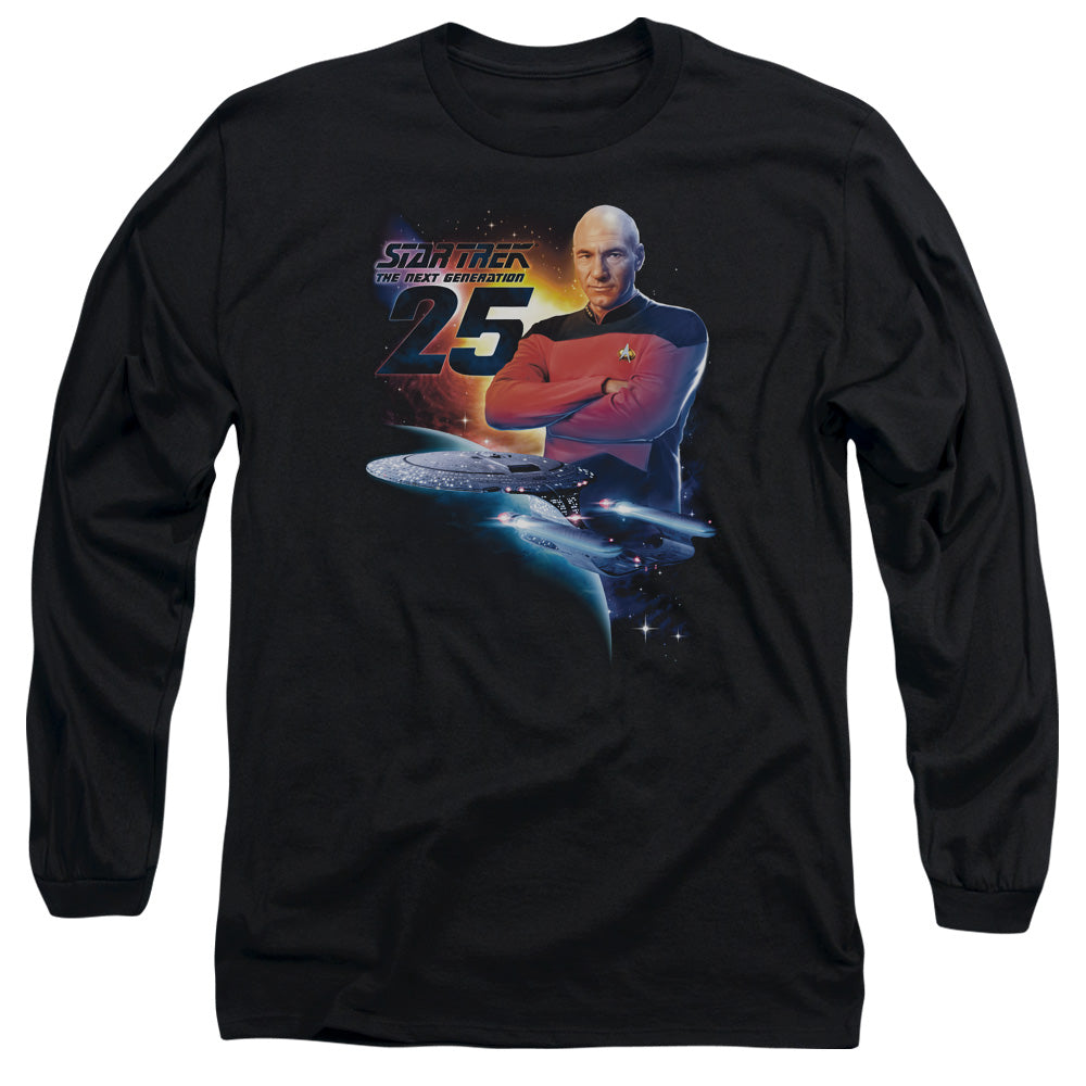 Star Trek - Tng 25 - Long Sleeve Adult 18/1 - Black T-shirt