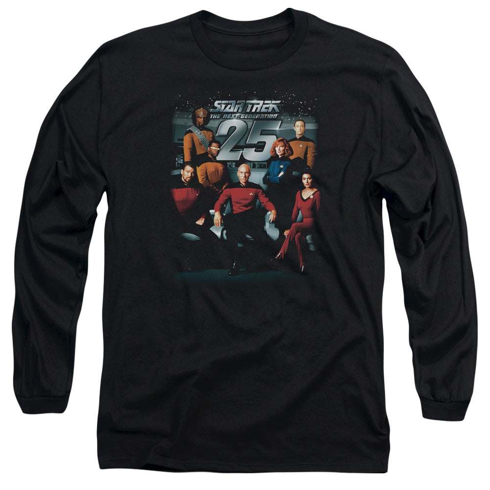 Star Trek - 25th Anniversary Crew - Long Sleeve Adult 18/1 - Black T-shirt