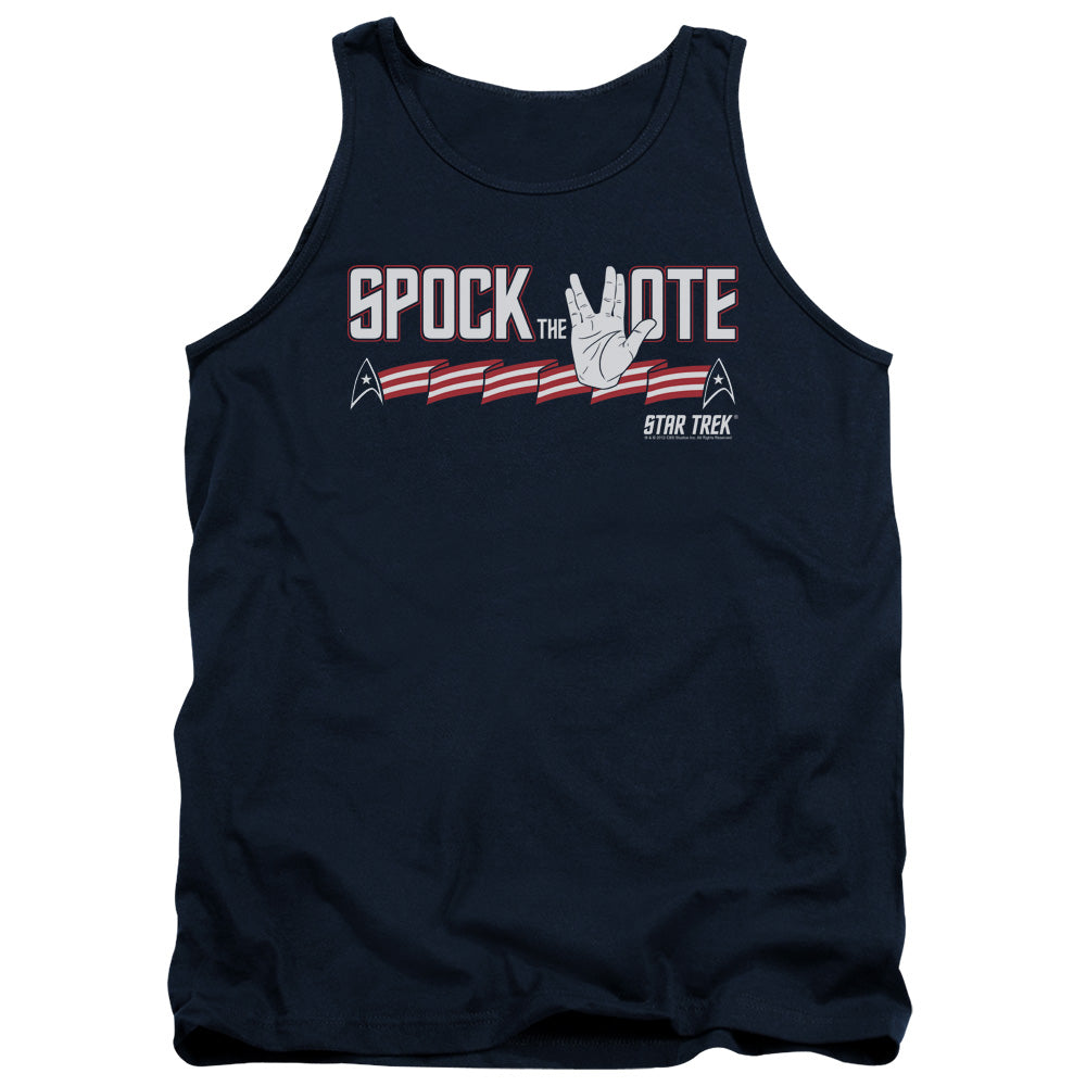 Star Trek - Spock The Vote - Adult Tank - Navy