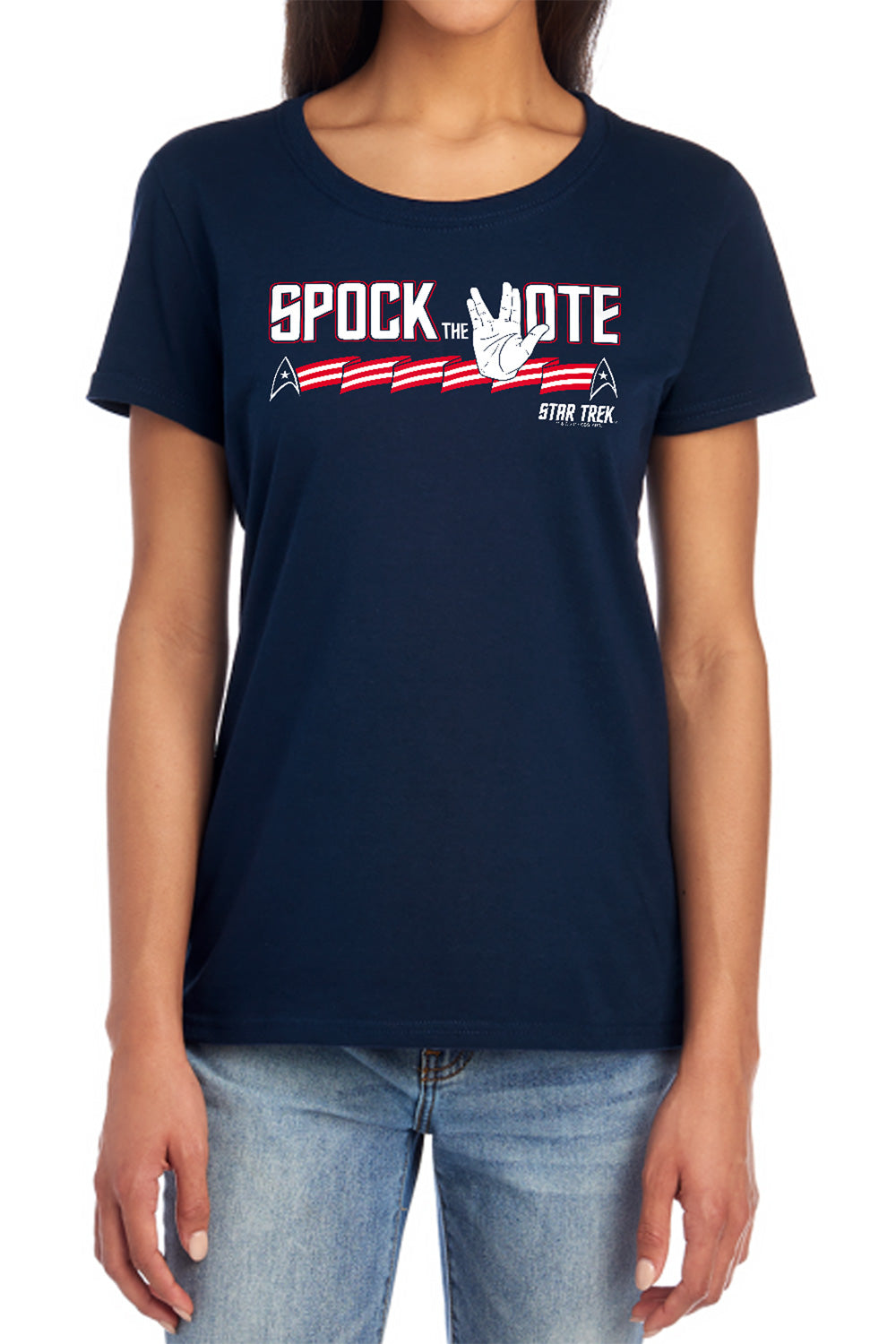 Star Trek - Spock The Vote - Short Sleeve Womens Tee - Navy T-shirt