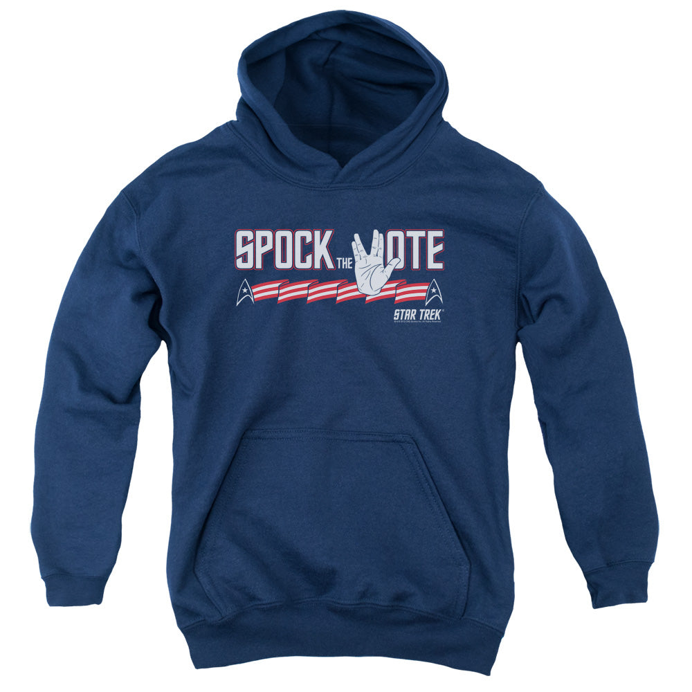 Star Trek - Spock The Vote - Youth Pull-over Hoodie - Navy