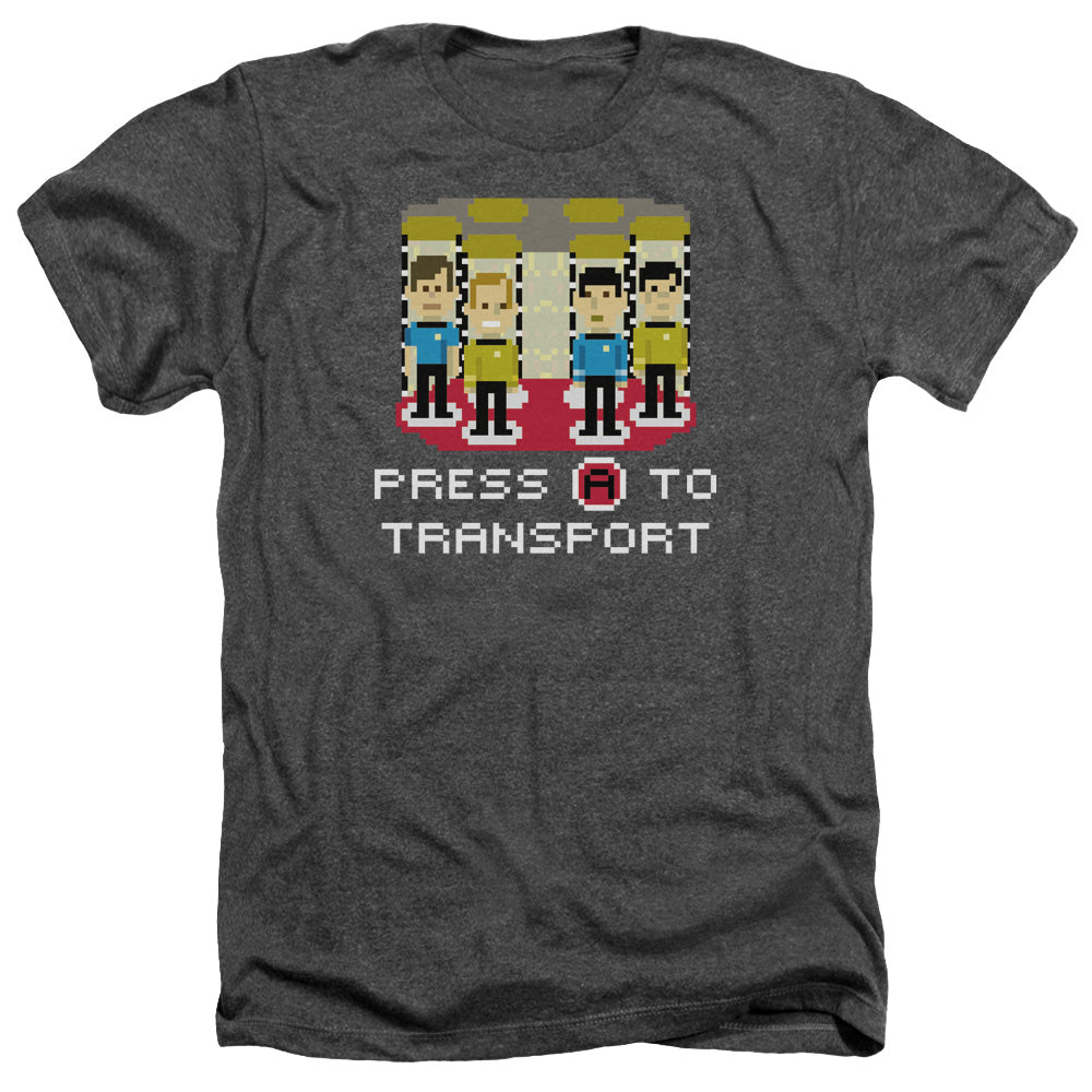 Star Trek - Press A To Transport - Adult Heather - Charcoal