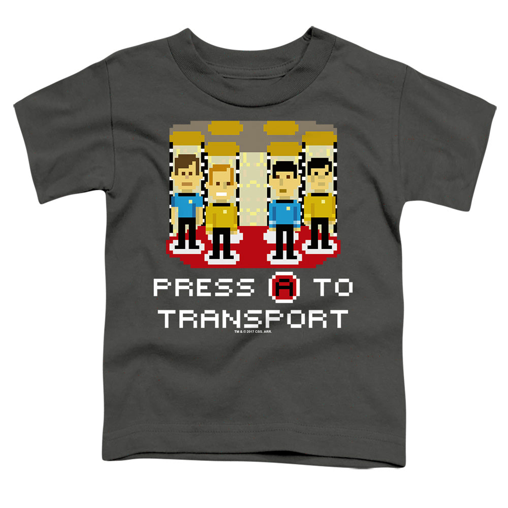 Star Trek - Press A To Transport - Short Sleeve Toddler Tee - Charcoal T-shirt