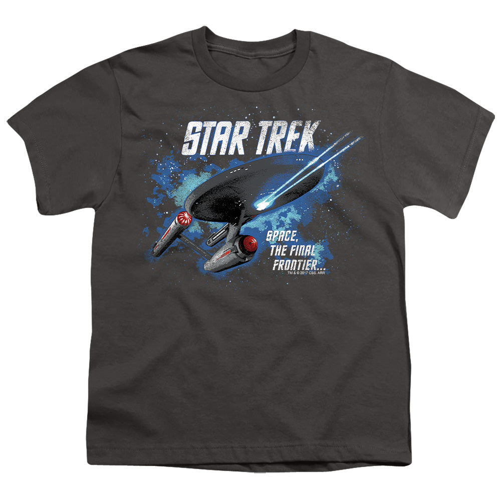 Star Trek - The Final Frontier - Short Sleeve Youth 18/1 - Charcoal T-shirt
