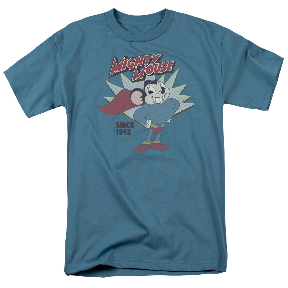 Mighty Mouse - 1942 - Short Sleeve Adult 18/1 - Slate T-shirt