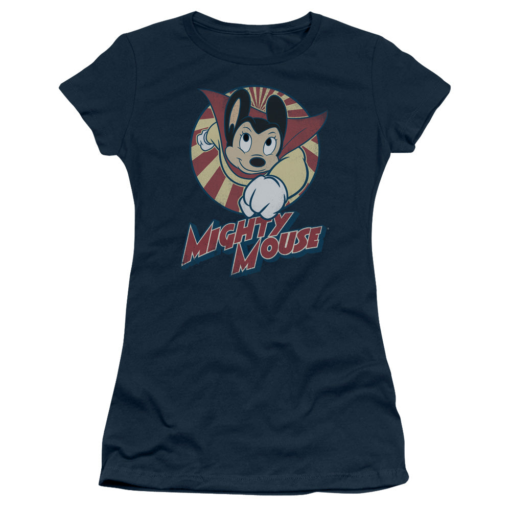 Mighty Mouse - The One The Only - Short Sleeve Junior Sheer - Navy T-shirt