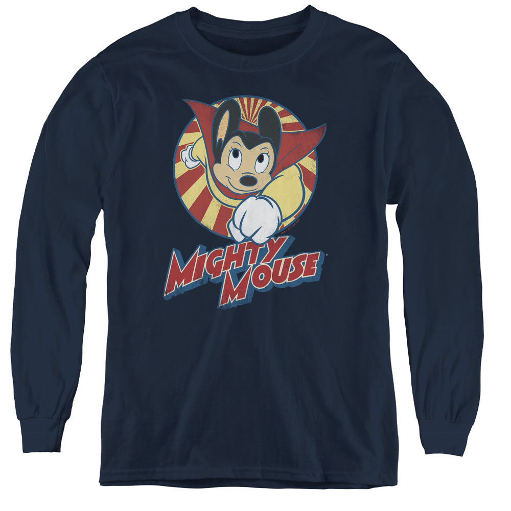 Mighty Mouse - The One The Only - Youth Long Sleeve Tee - Navy