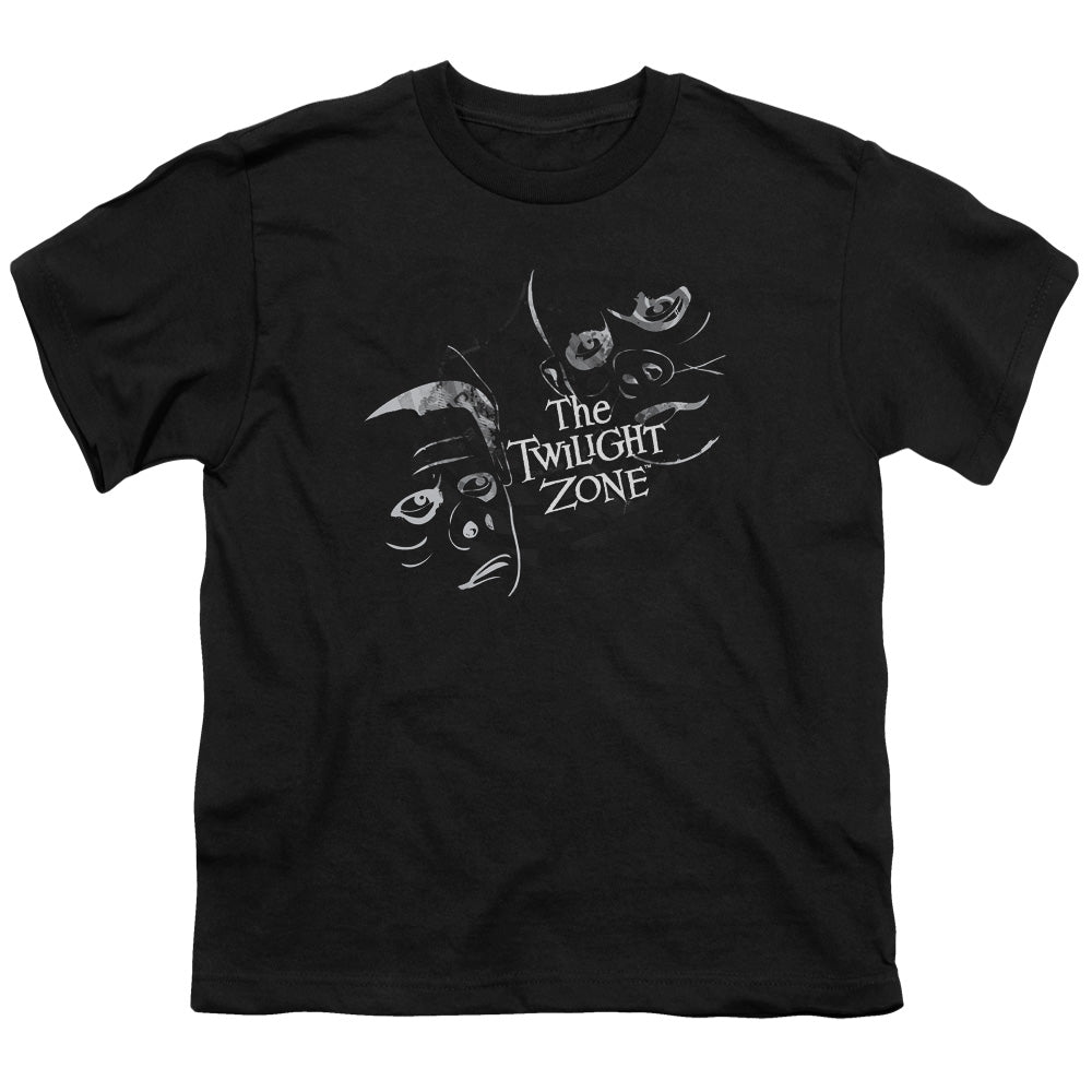 Twilight Zone - Strange Faces - Short Sleeve Youth 18/1 - Black T-shirt