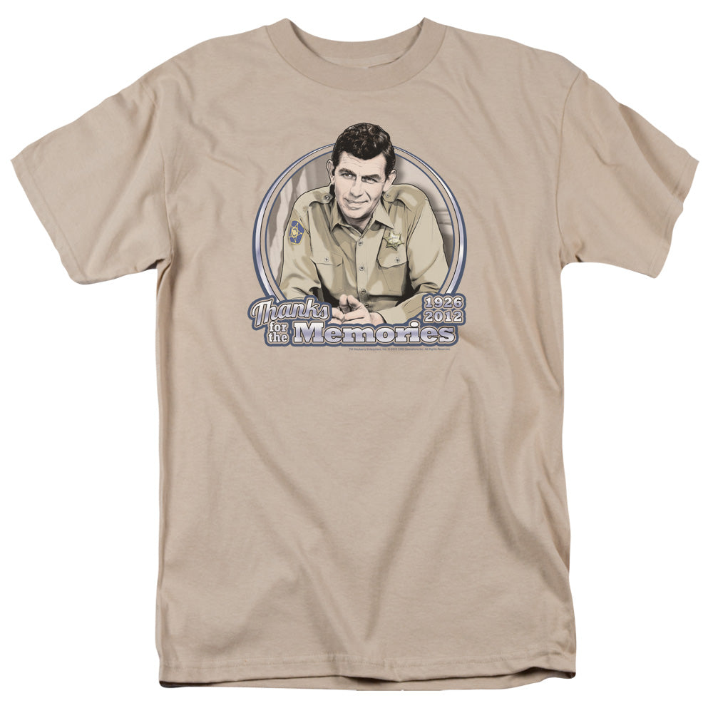 Andy Griffith - Thanks For The Memories - Short Sleeve Adult 18/1 - Sand T-shirt
