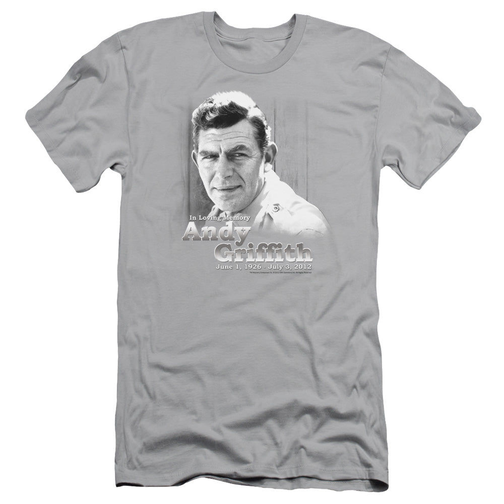 Andy Griffith - In Loving Memory - Short Sleeve Adult 30/1 - Silver T-shirt