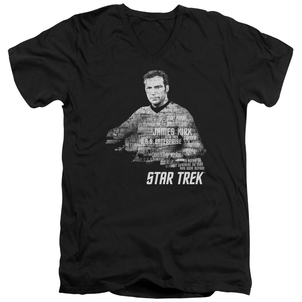 Star Trek - Kirk Words - Short Sleeve Adult V-neck - Black T-shirt