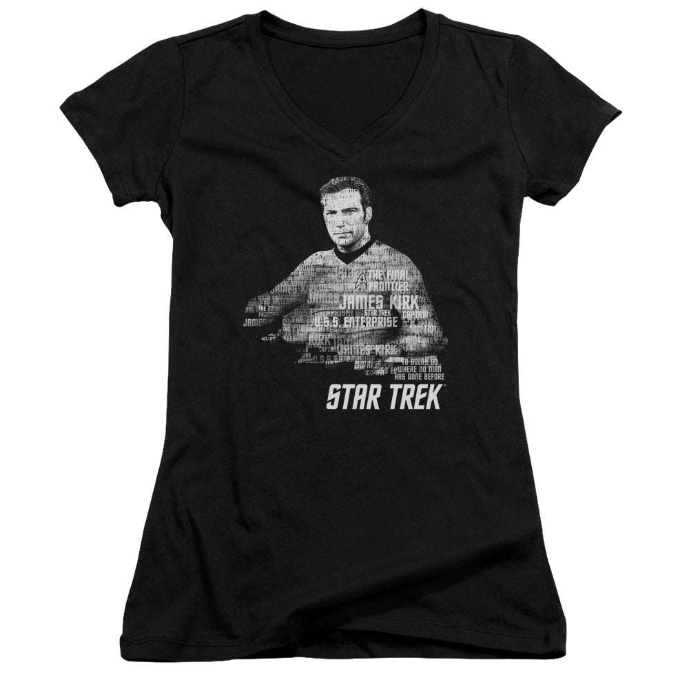 Star Trek Kirk Words - Junior V-neck - Black