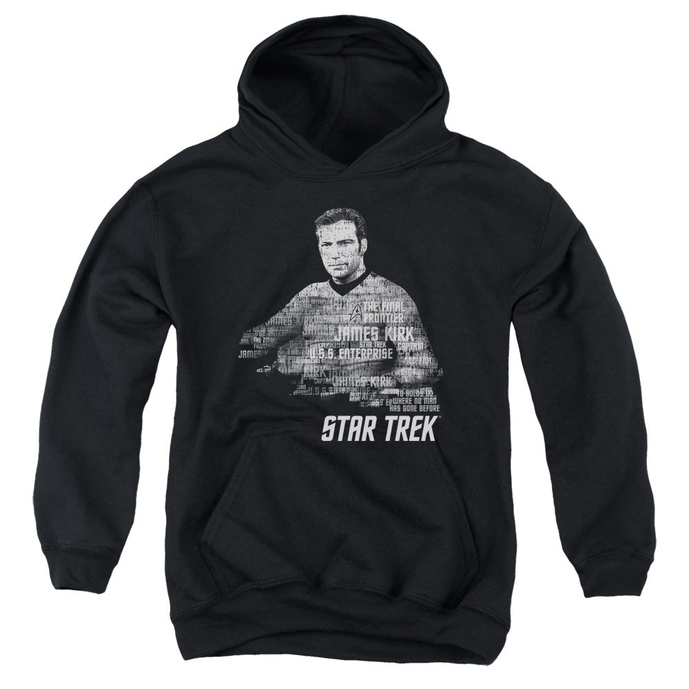 Star Trek - Kirk Words - Youth Pull-over Hoodie - Black