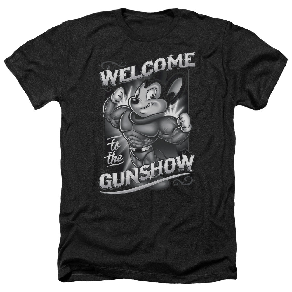 Mighty Mouse - Mighty Gunshow - Adult Heather-black