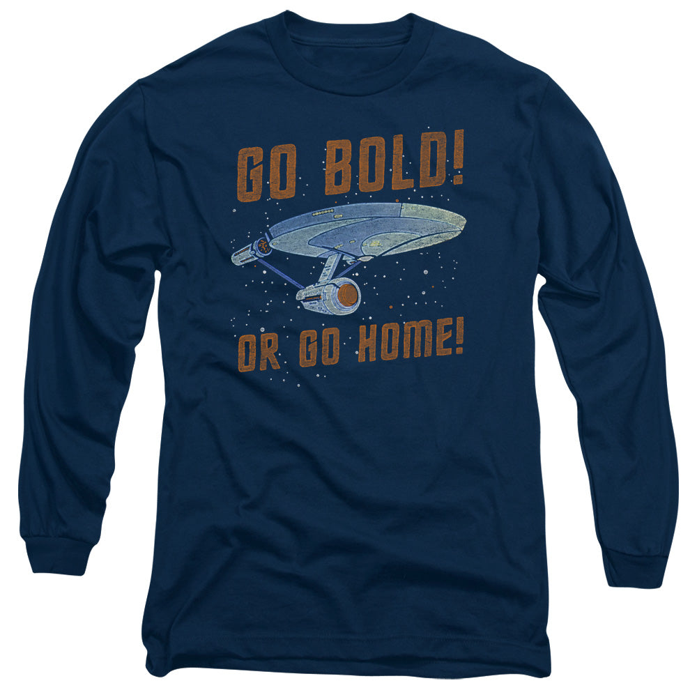Star Trek - Go Bold - Long Sleeve Adult 18/1 - Navy T-shirt