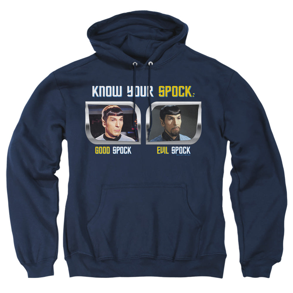 St Original - Know Your Spock - Adult Pull-over Hoodie - Navy