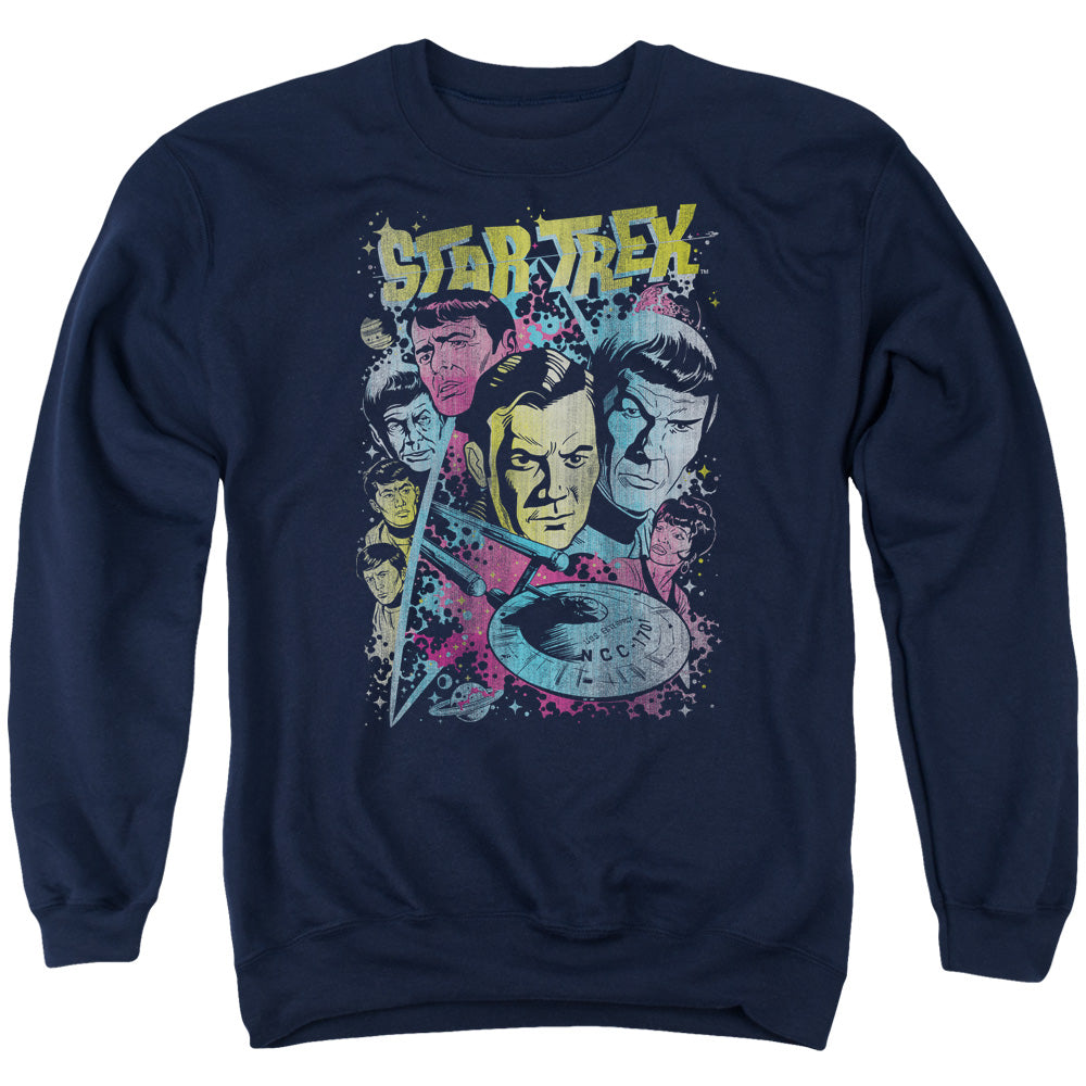 Star Trek - Classic Crew Illustrated - Adult Crewneck Sweatshirt - Navy
