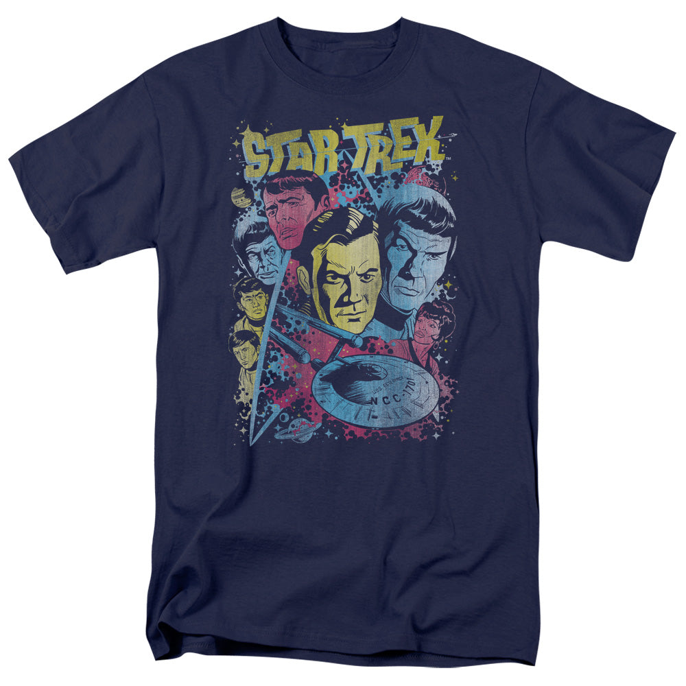 Star Trek - Classic Crew Illustrated - Short Sleeve Adult 18/1 - Navy T-shirt