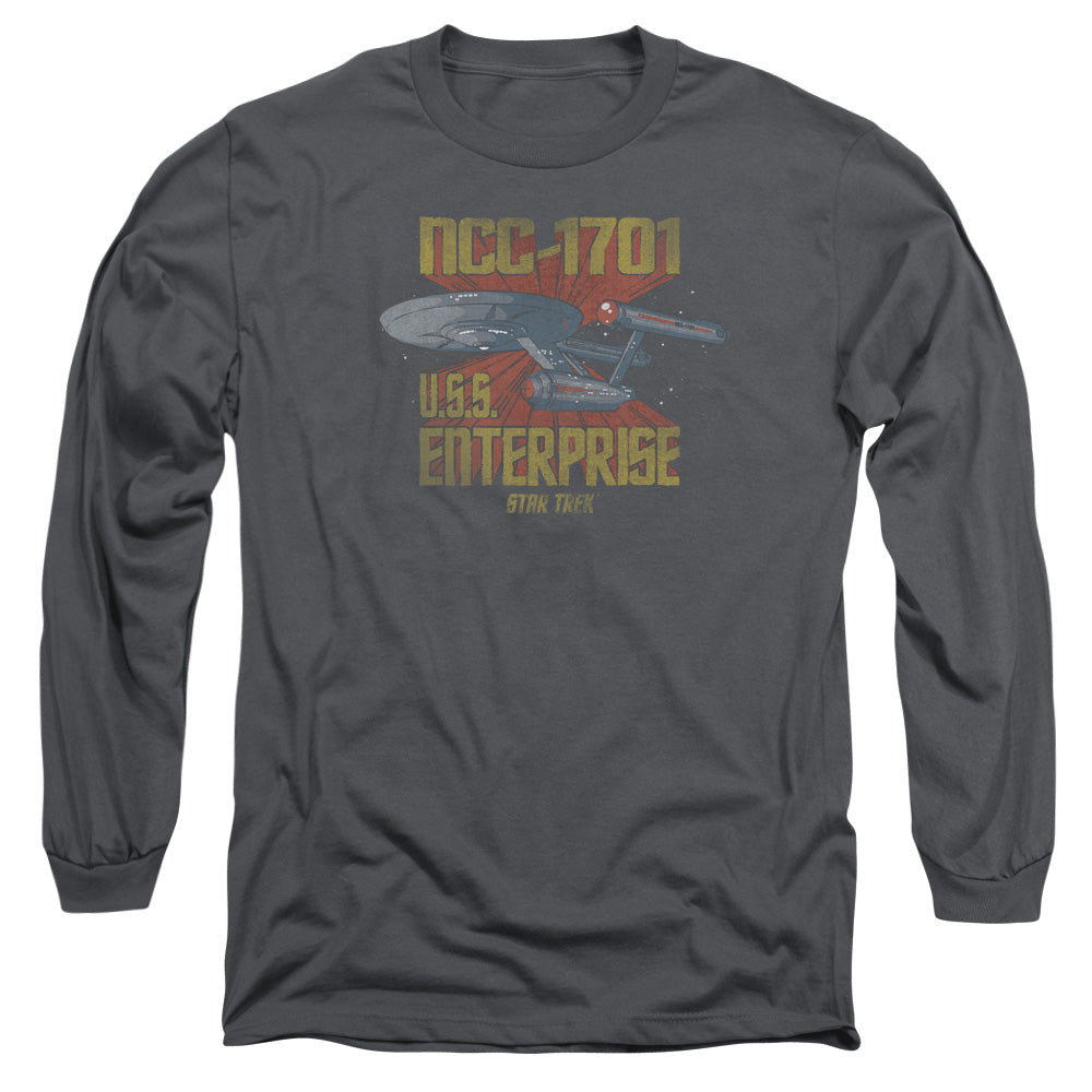 Star Trek - Ncc1701 - Long Sleeve Adult 18/1 - Charcoal T-shirt