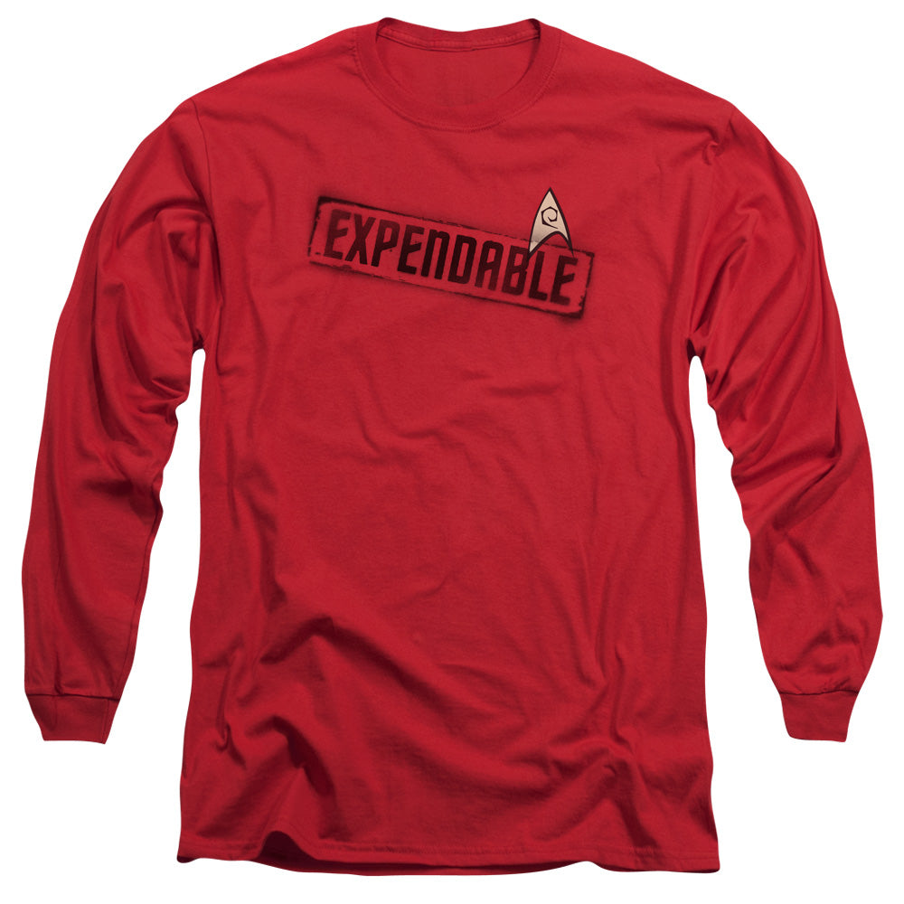 Star Trek - Expendable - Long Sleeve Adult 18/1 - Red T-shirt