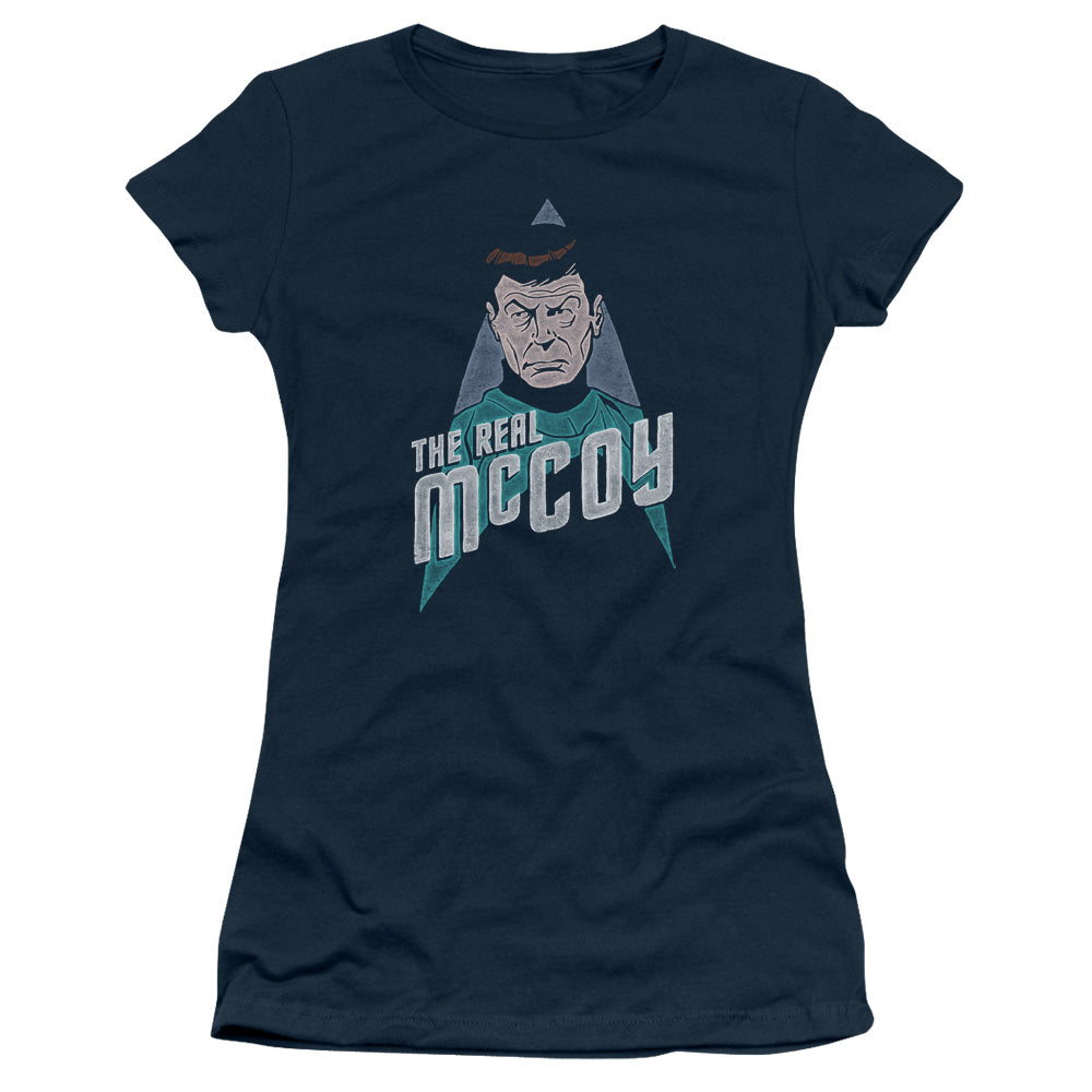 Star Trek - The Real Mccoy - Short Sleeve Junior Sheer - Navy T-shirt