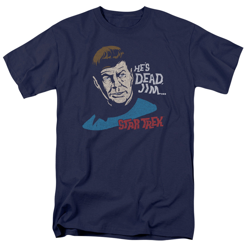 Star Trek - Hes Dead Jim - Short Sleeve Adult 18/1 - Navy T-shirt
