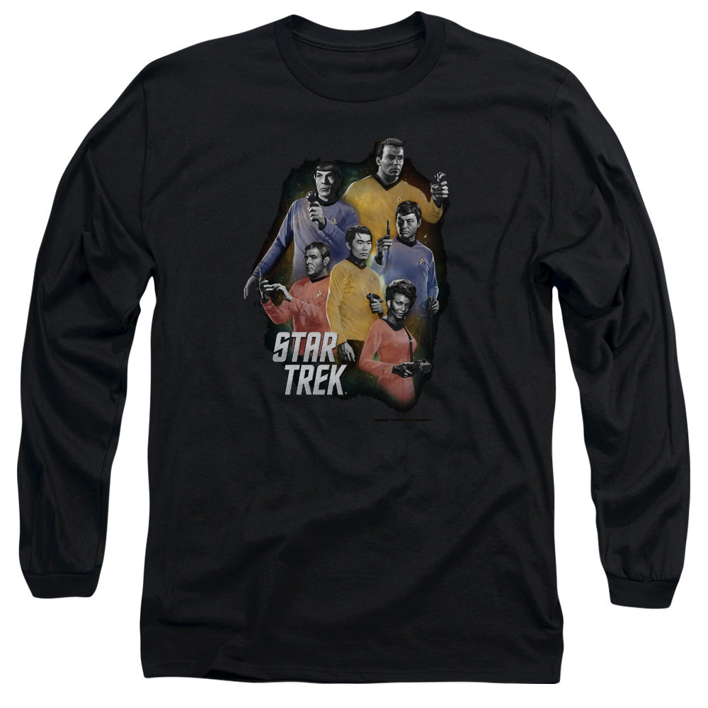 Star Trek - Galaxy Glow - Long Sleeve Adult 18/1 - Black T-shirt