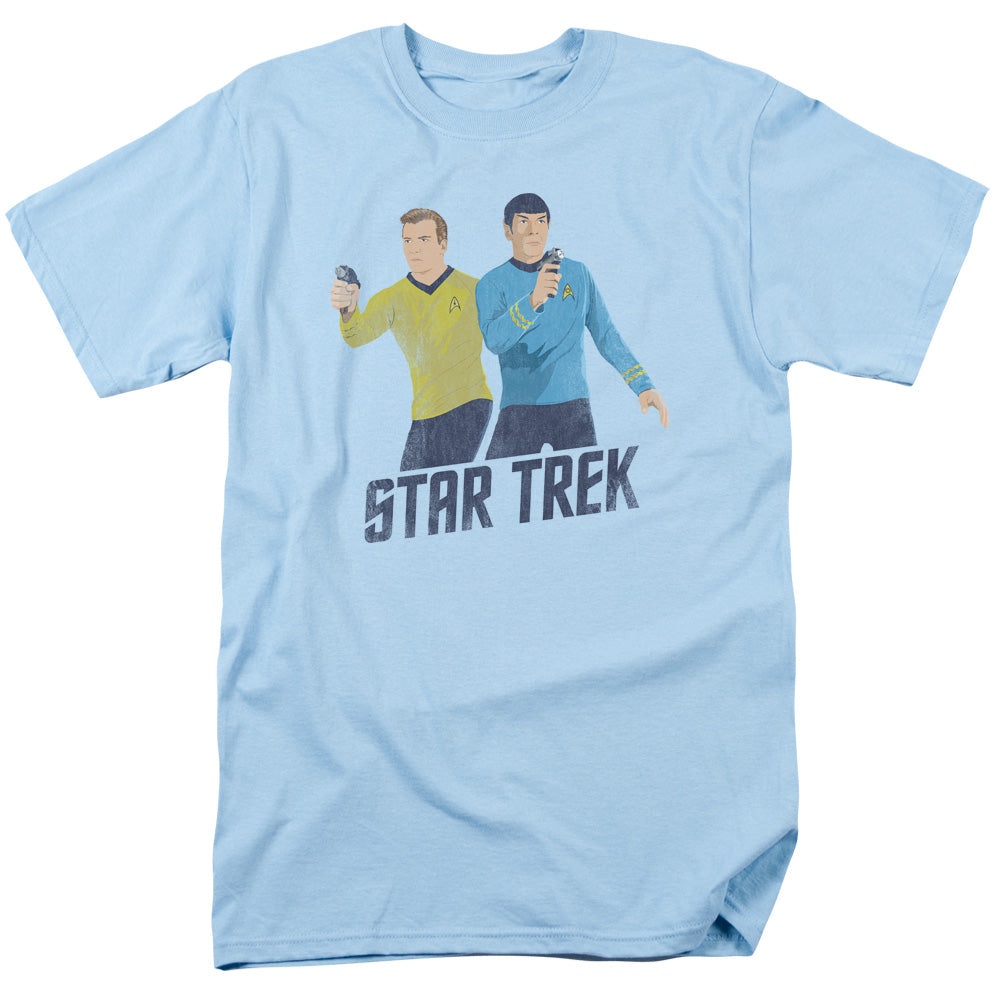 Star Trek - Phasers Ready - Short Sleeve Adult 18/1 - Light Blue T-shirt
