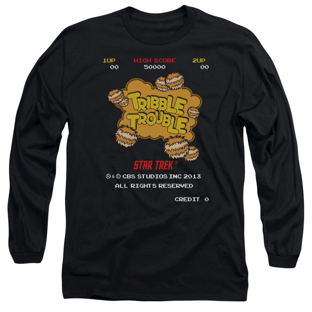 Star Trek - Tribble Trouble - Long Sleeve Adult 18/1 - Black T-shirt