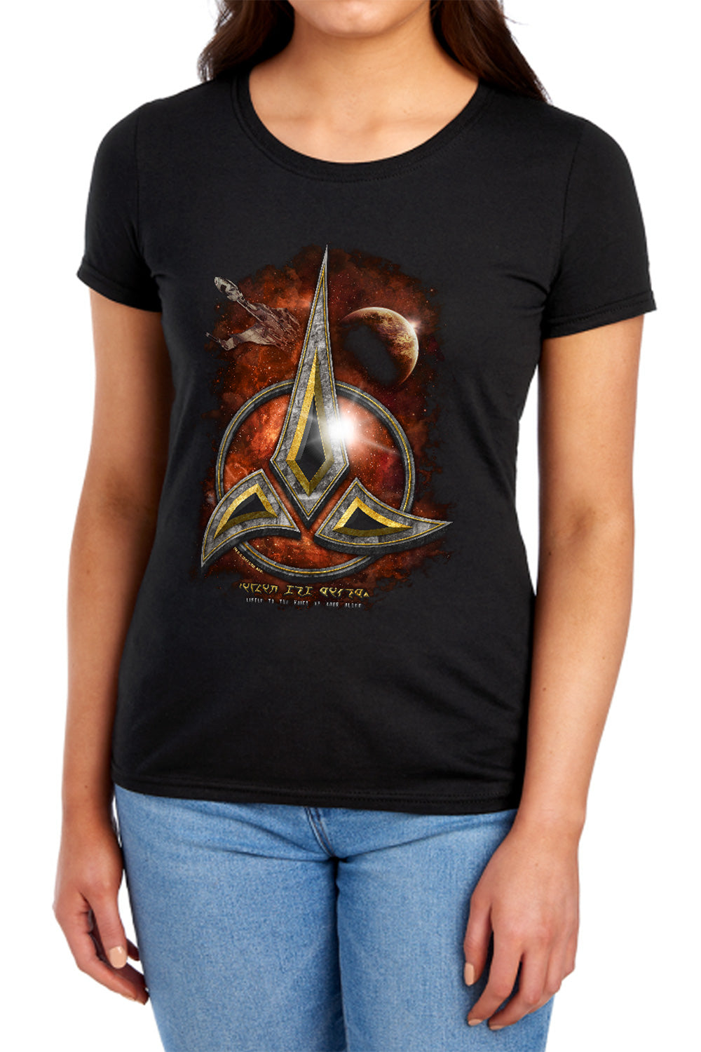 Star Trek - Klingon Crest - Short Sleeve Womens Tee - Black T-shirt
