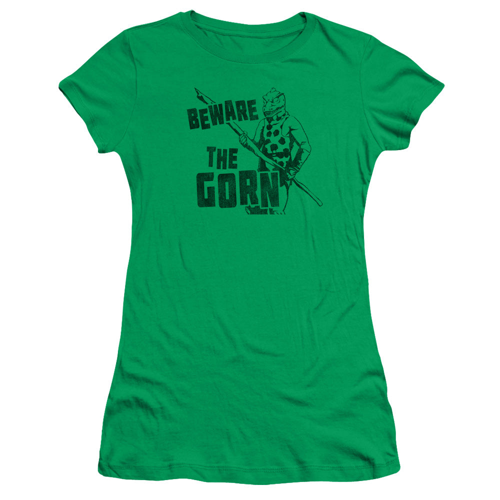 Star Trek - Beware The Gorn - Short Sleeve Junior Sheer - Kelly Green T-shirt