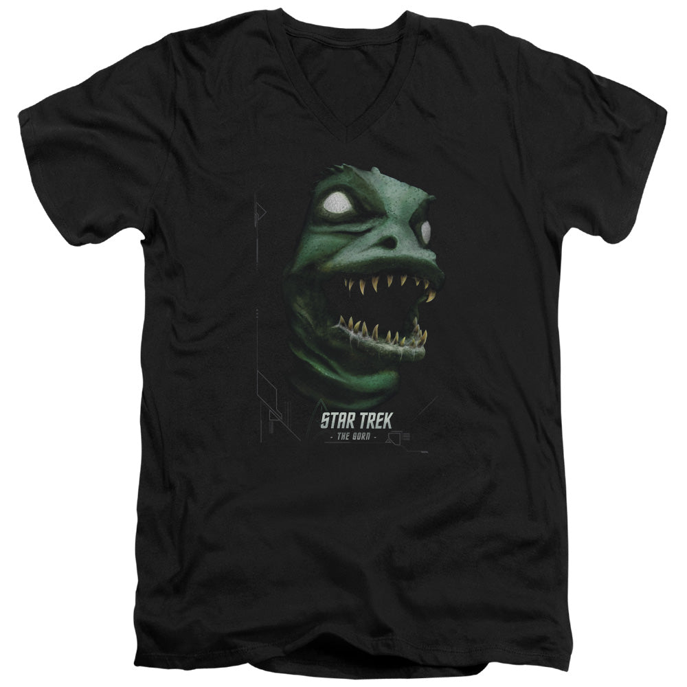 Star Trek - The Gorn - Short Sleeve Adult V-neck - Black T-shirt