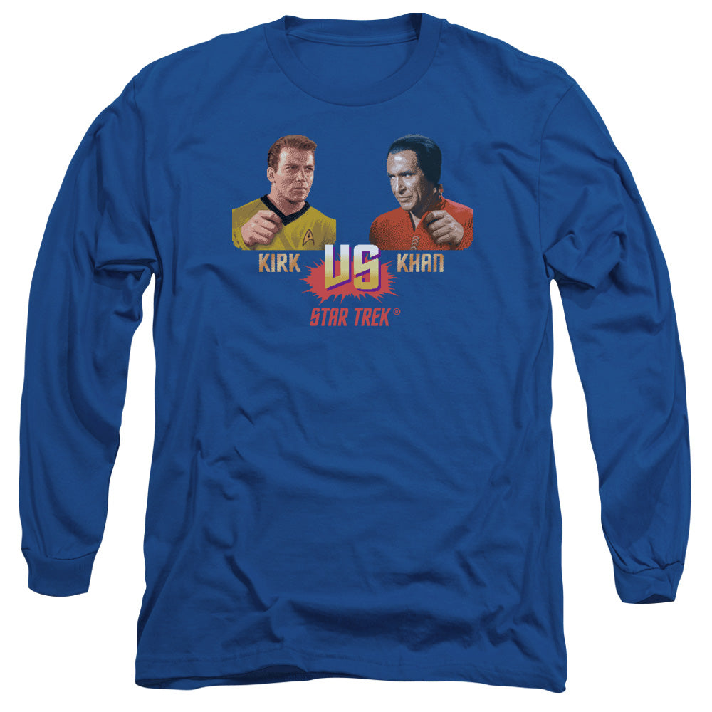 Star Trek - Kirk Vs Khan - Long Sleeve Adult 18/1 - Royal Blue T-shirt