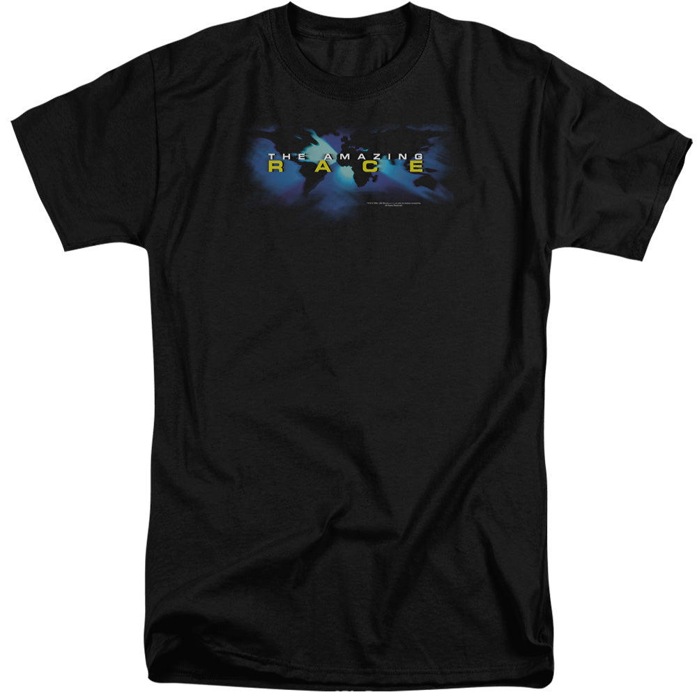 Amazing Race - Faded Globe - Short Sleeve Adult Tall - Black T-shirt