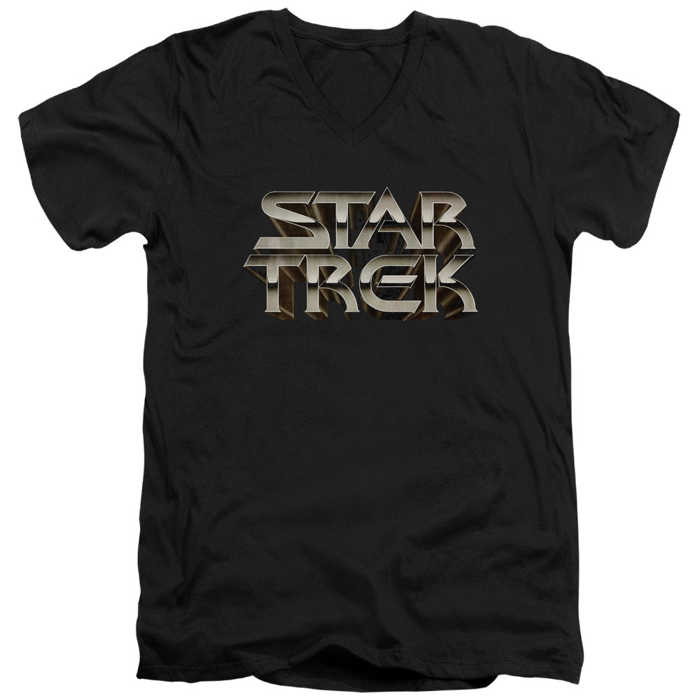 Star Trek - Feel The Steel - Short Sleeve Adult V-neck - Black T-shirt